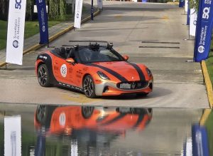 Maserati GranCabrio Folgore autónomo desarrollado por el Tec de Monterrey y el Politécnico de Milán en La Carrera Panamericana 2025.