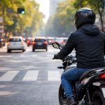 Motociclista urbano circulando en ciudad como ejemplo de movilidad en dos ruedas en México