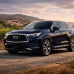 Interior del INFINITI QX60 con asientos en piel, techo panorámico y sistema de audio Bose de 17 altavoces