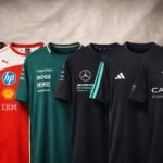 Ropa de merchandising de equipos de Fórmula 1 con chamarras, gorras y sudaderas de Ferrari, McLaren, Mercedes, Cadillac y Aston Martin.