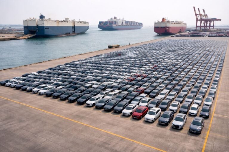 SUVs de distintas marcas chinas alineadas en México durante análisis de mercado