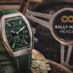 Reloj Franck Müller Edición Especial Rally Maya México 2026 con carátula verde jade y caja Vanguard Slim.