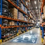 Flota de vehículos de reparto operando en ciudad con análisis de rutas mediante inteligencia artificial