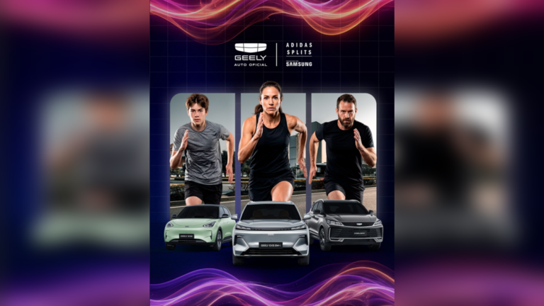 Autos Geely EX2, EX5 EM-i y Coolray durante Adidas Splits 2026 en México