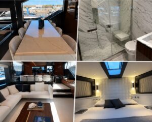 Interior del Yate Riva 102’ Corsaro Super personalizado de Charles Leclerc en Italia