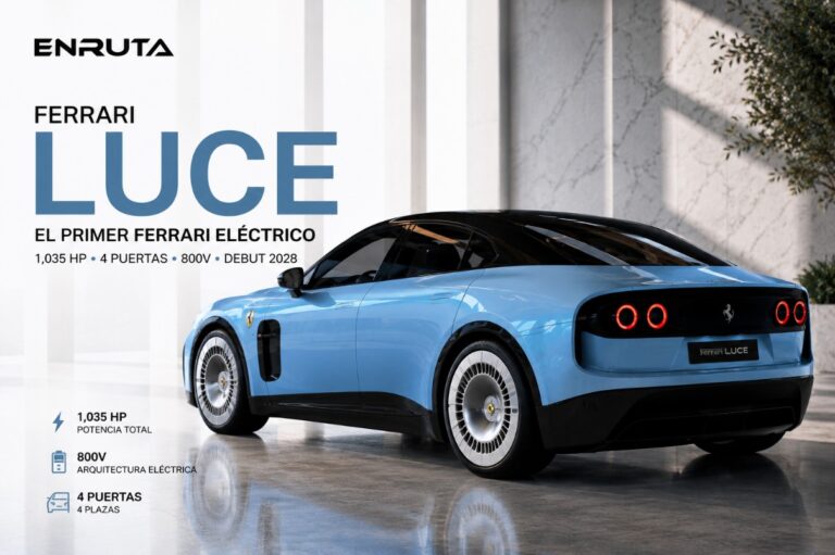 Ferrari Luce 2028 eléctrico de cuatro puertas durante presentación oficial