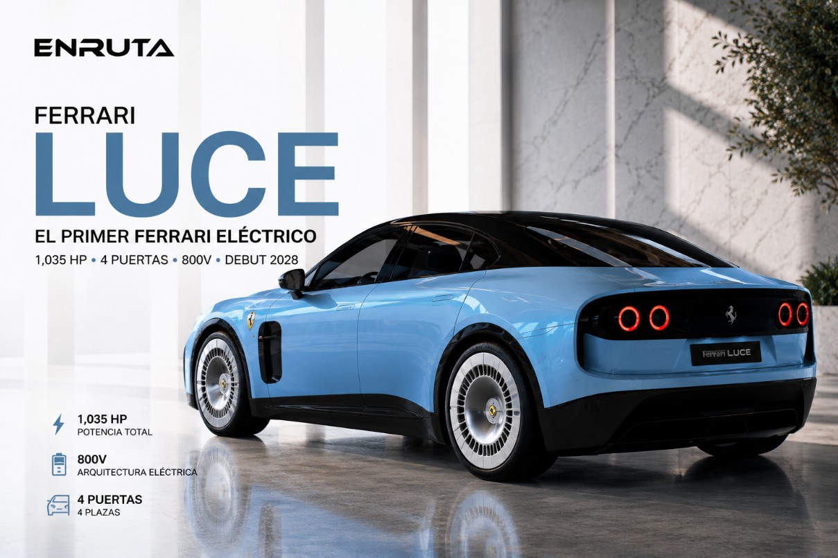 Ferrari Luce 2028 eléctrico de cuatro puertas durante presentación oficial