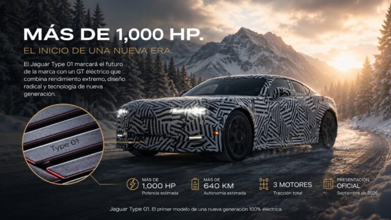Prototipo camuflado del Jaguar Type 01 durante pruebas previas a su lanzamiento oficial