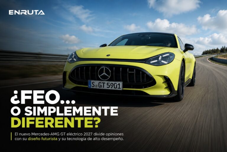 Mercedes-AMG GT eléctrico 2027 con carrocería futurista y parrilla iluminada