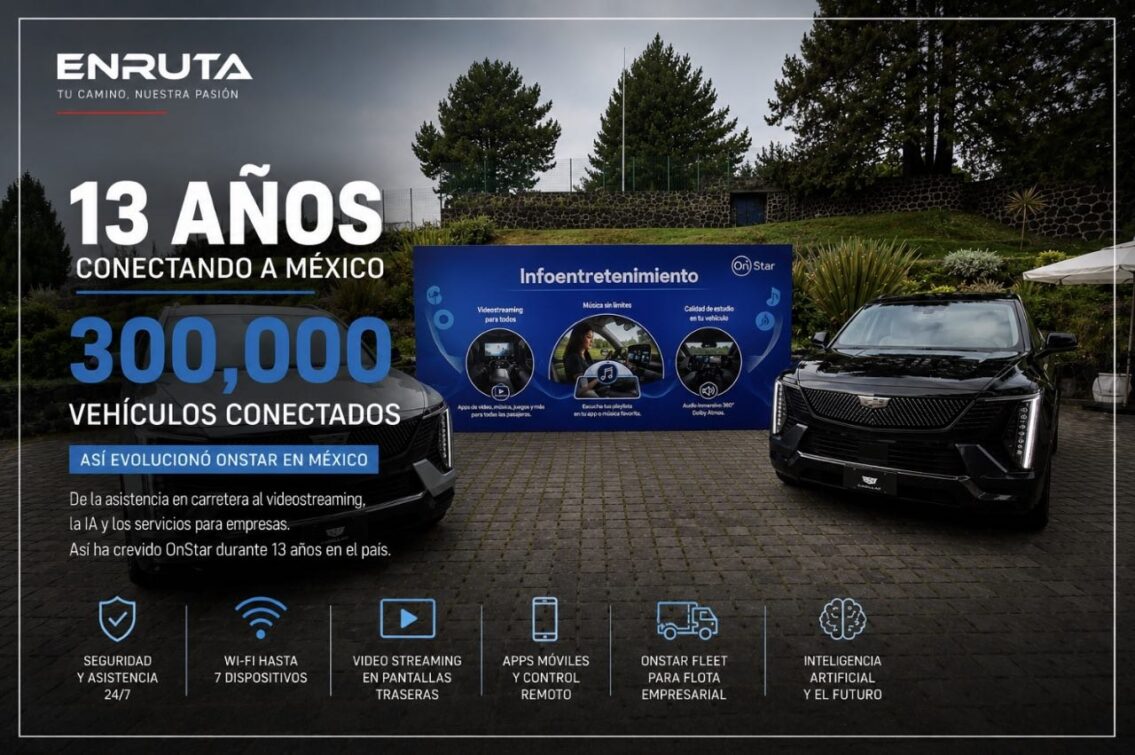 Presentación de OnStar México durante su aniversario número 13 mostrando nuevas funciones de conectividad