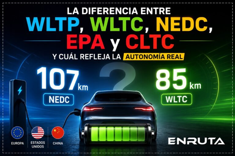 Comparación entre los ciclos WLTP, WLTC, NEDC, EPA y CLTC utilizados para medir la autonomía de vehículos eléctricos.