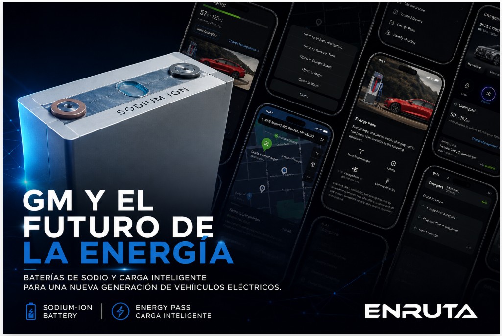 Concepto de carga para autos eléctricos y almacenamiento energético con tecnología de baterías de sodio de GM