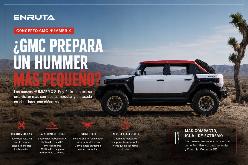 Conceptos GMC HUMMER X SUV y Pickup eléctricos durante su presentación en el nuevo centro de diseño de GM