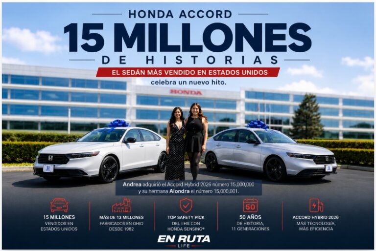 Honda Accord Hybrid 2026 que conmemora los 15 millones de unidades vendidas en Estados Unidos
