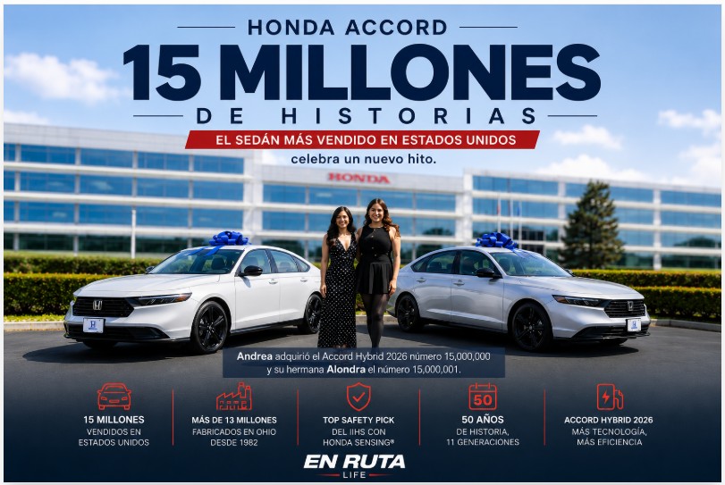 Honda Accord Hybrid 2026 que conmemora los 15 millones de unidades vendidas en Estados Unidos