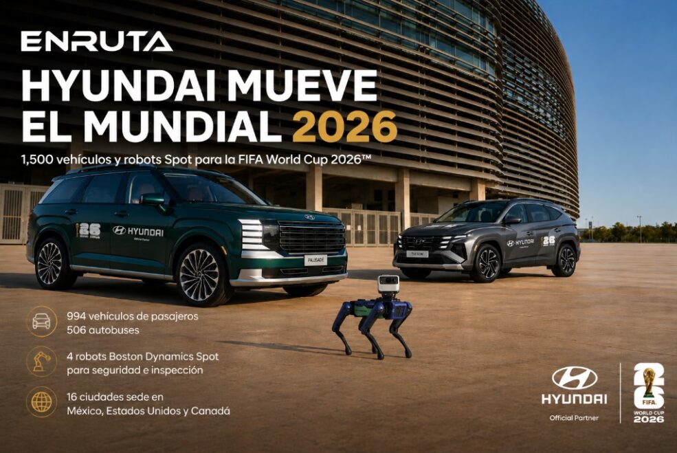 Vehículos Hyundai y robot Boston Dynamics Spot utilizados durante la FIFA World Cup 2026