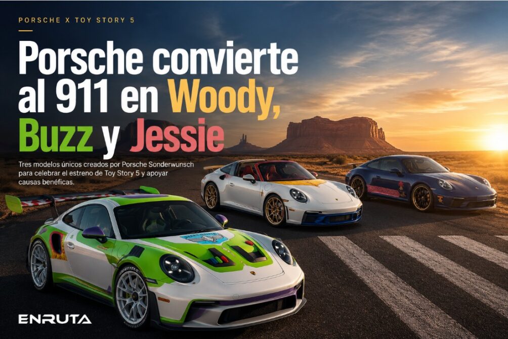 Porsche 911 personalizados inspirados en Woody, Buzz Lightyear y Jessie de Toy Story 5