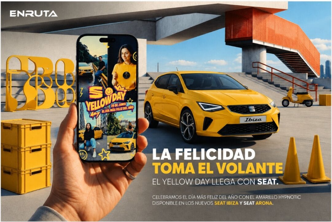 SEAT Ibiza y SEAT Arona en color Amarillo Hypnotic durante la celebración del Yellow Day