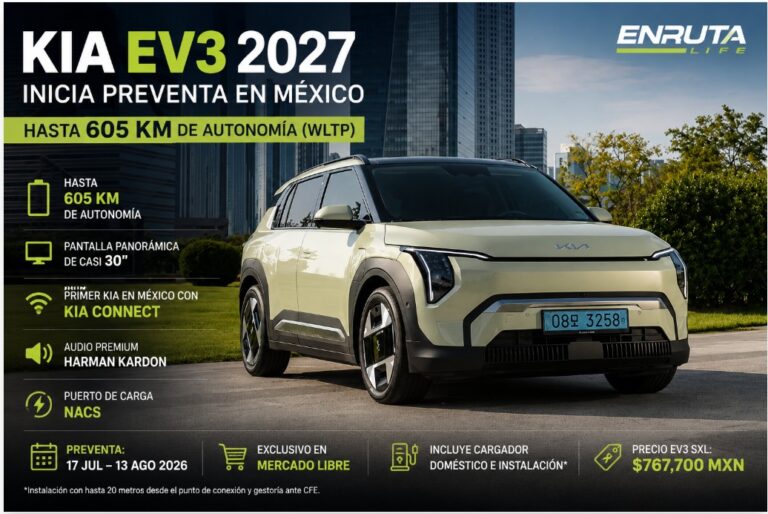 Kia EV3 2027 con hasta 605 km de autonomía en México