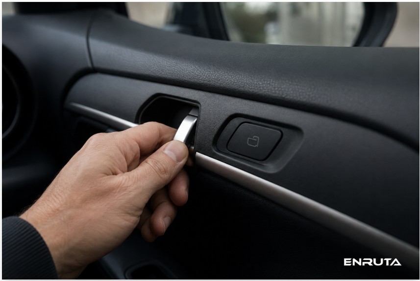 Puertas eléctricas en autos con liberación manual de emergencia