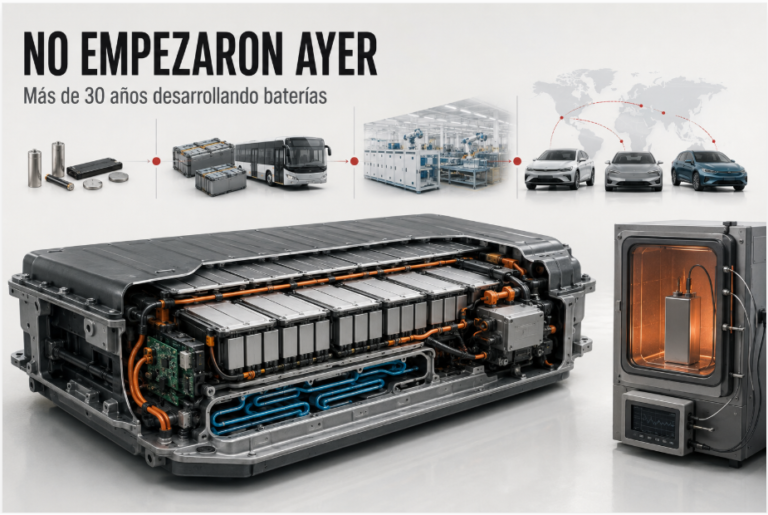 Batería para automóvil eléctrico con celdas, sistema de enfriamiento y componentes de protección