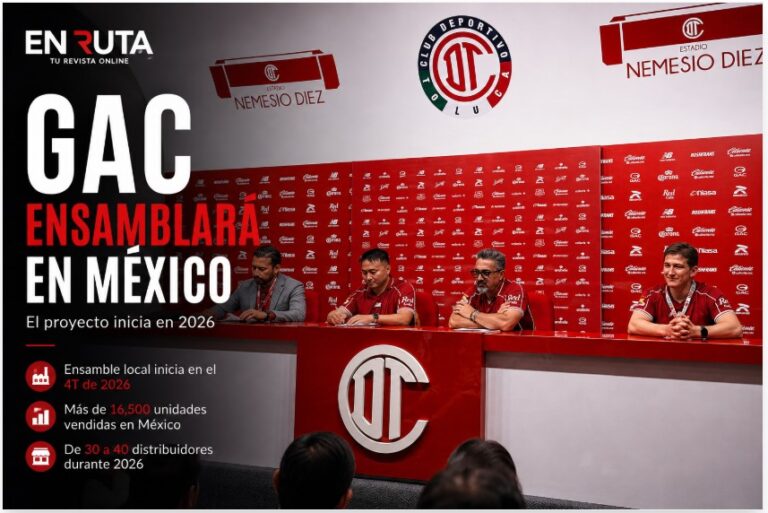 Vehículos GAC durante evento en México donde la marca confirmó sus planes de ensamble local para 2026
