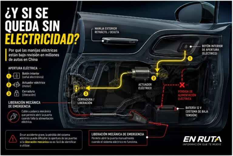 Manija eléctrica oculta de un automóvil como ejemplo de los sistemas de apertura revisados en China