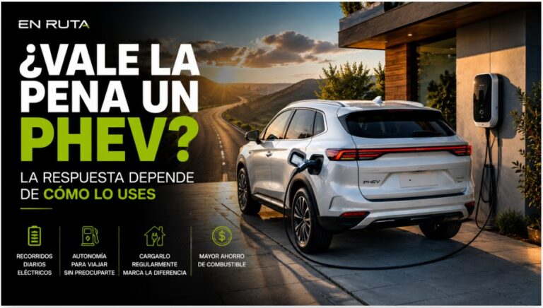 SUV híbrida enchufable PHEV conectada a un cargador en México