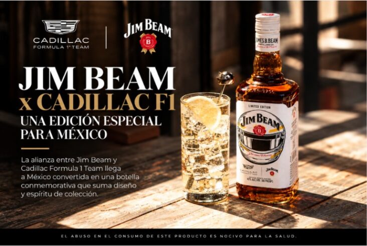 Botella de edición limitada Jim Beam y Cadillac Formula 1 Team