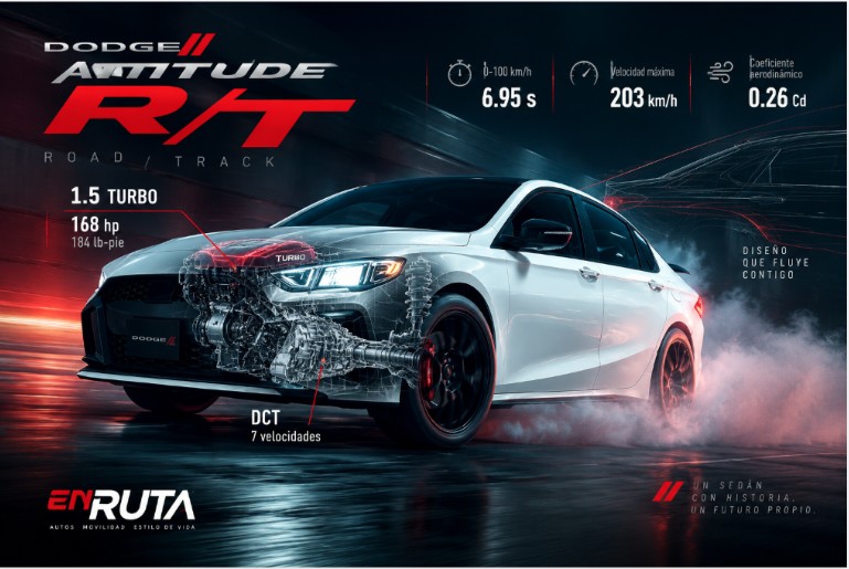 Dodge Attitude R/T 2026, sedán turbo de 168 hp vendido en México