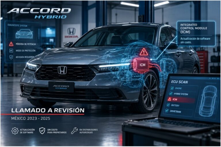 Honda Accord Hybrid 2023 a 2025 con llamado a revisión en México por posible pérdida de potencia