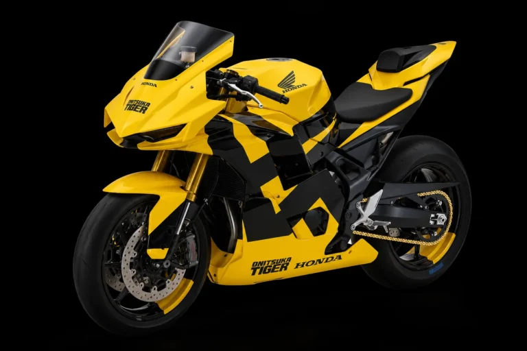 Onitsuka Tiger Honda Mid Sports Concept en color Tiger Yellow con detalles negros