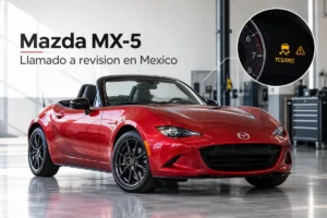 Mazda MX-5 rojo relacionado con llamado a revisión en México por sistema TCS y DSC