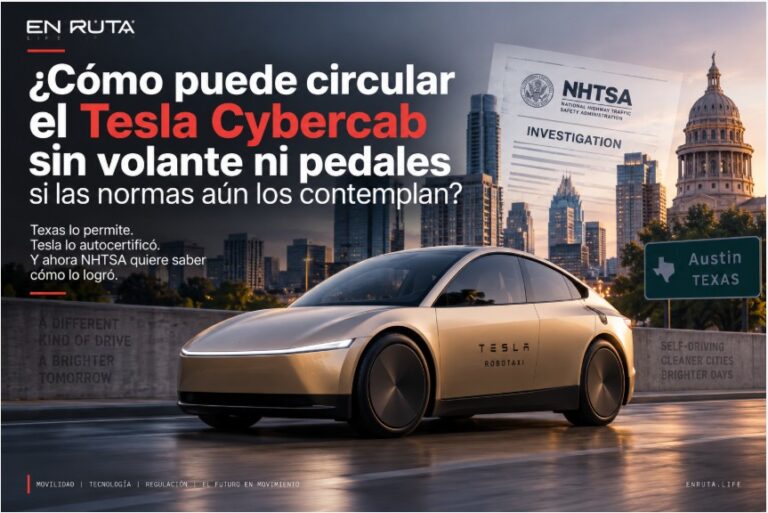 Tesla Cybercab autónomo sin volante ni pedales que ya opera en Austin, Texas