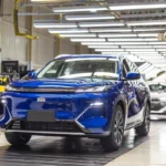 Geely EX5 EM-i durante su producción en la planta de Renault Geely do Brasil